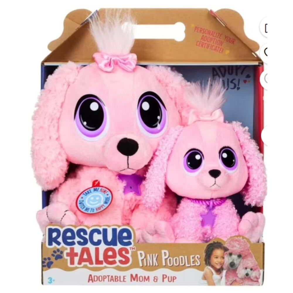 MGA Little Tikes Two Pack Rescue Tales Adoptable Mom & Pup - Pink Poodle NWT